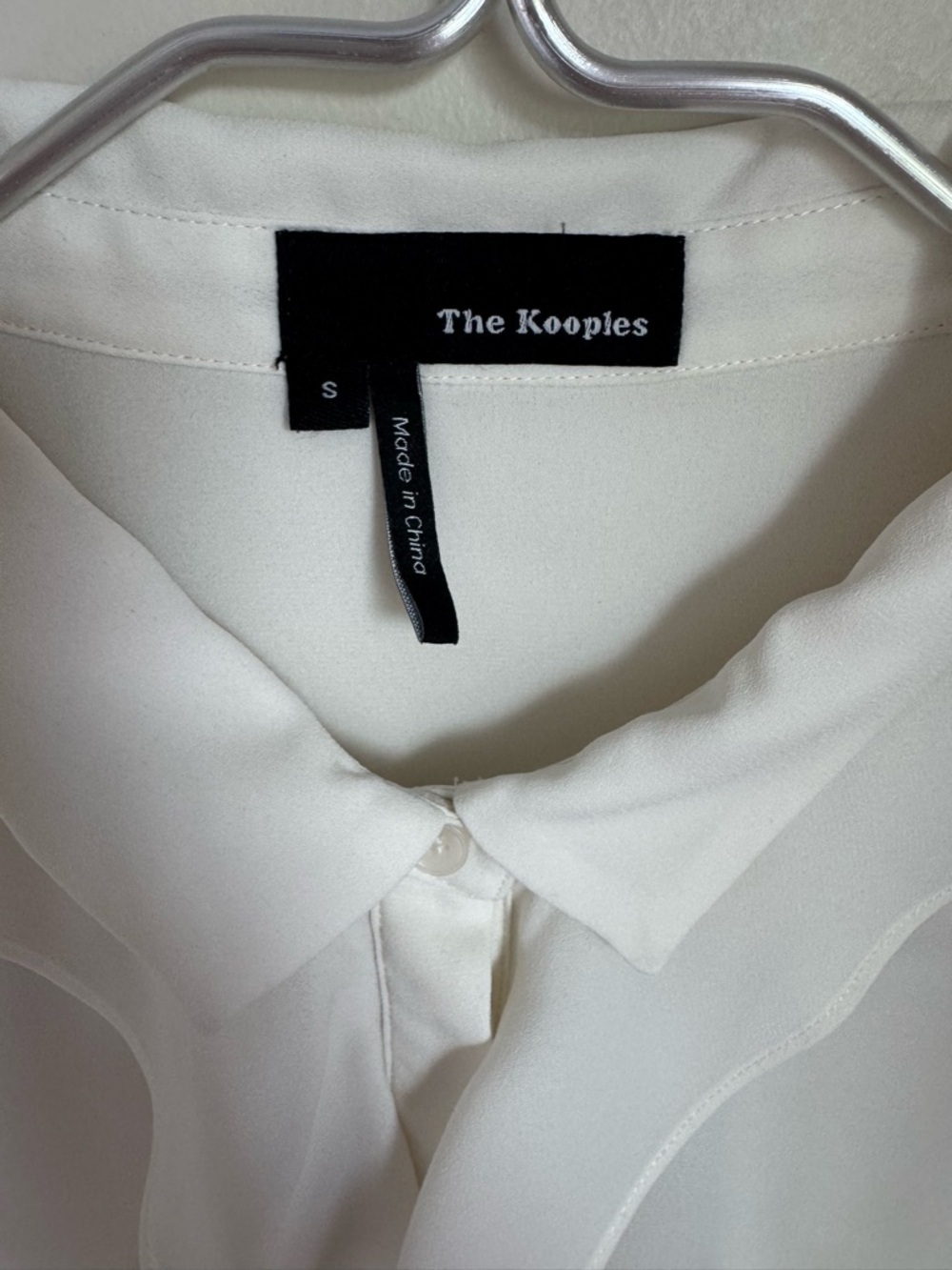 The Kooples White Ruffle Front Blouse Size Small - Picture 3 of 5